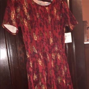 NWT Gorgeous Feather Print LLR Med Amelia Dress
